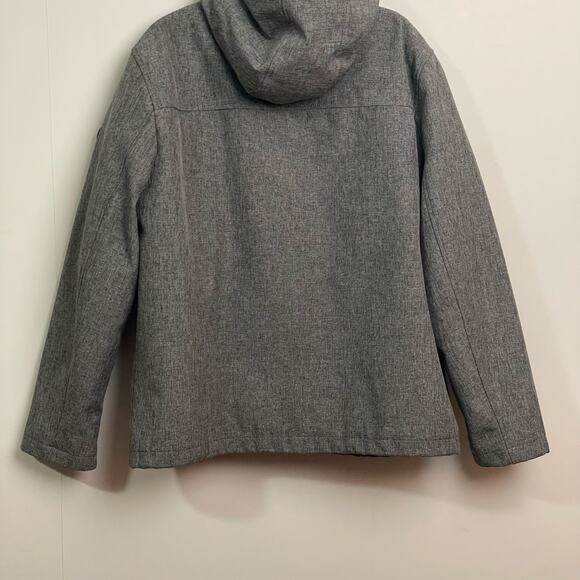 Tommy Hilfiger XL windbreaker fleece lined jacket hoodie full zip gray black - Picture 8 of 8